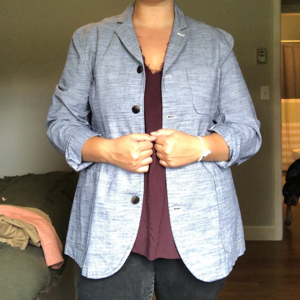 NWT Merona Blue & White Blazer